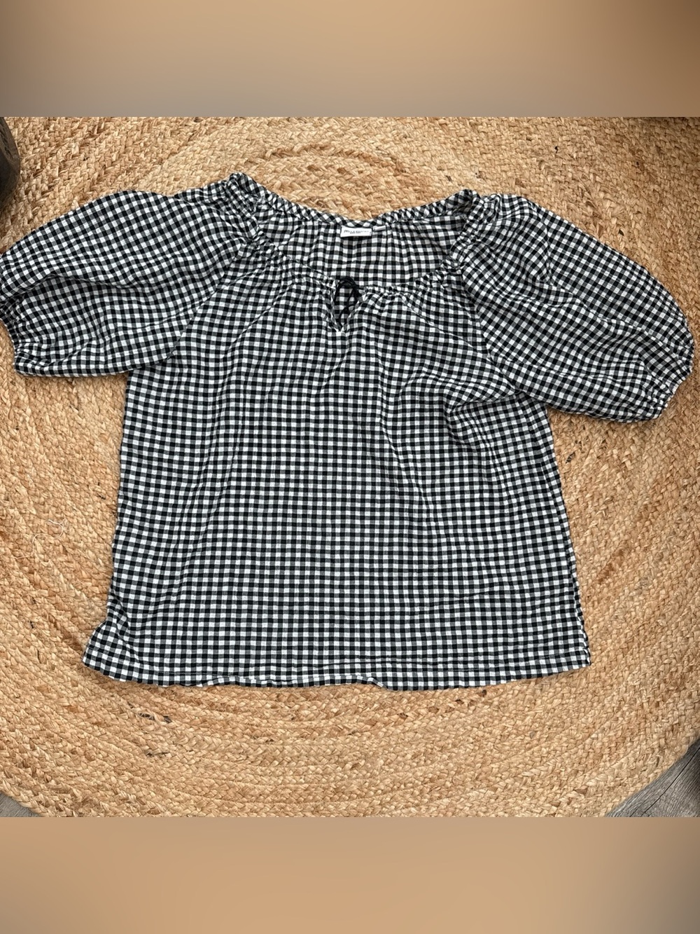 JW ANDERSON Black and White Gingham Blouse